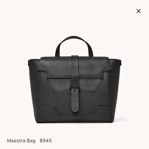 Senreve Black Midi Maestra Bag with Structured Design. Like bee